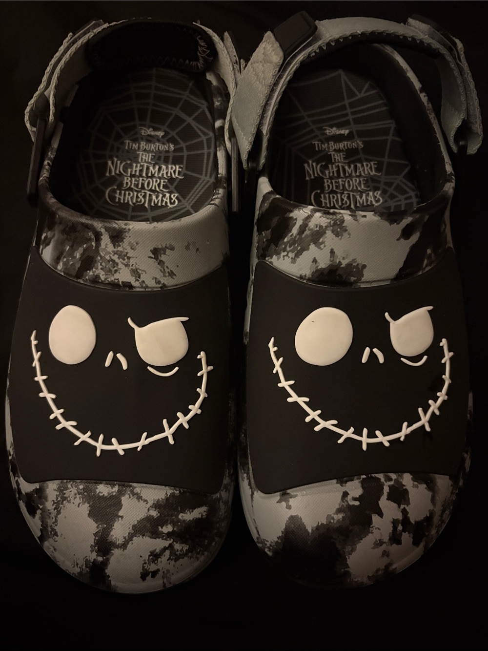 The Nightmare Before Christmas Jack Skellington Black & Gray Clog Sandals